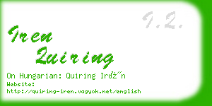 iren quiring business card